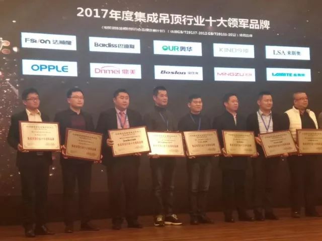 吊顶PG东升国际荣誉|名族获集成吊顶行业十大领军PG东升国际等多项大奖