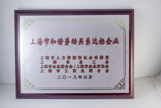 PG东升国际荣誉|飞雕荣获“上海市和谐劳动关系达标企业”表彰