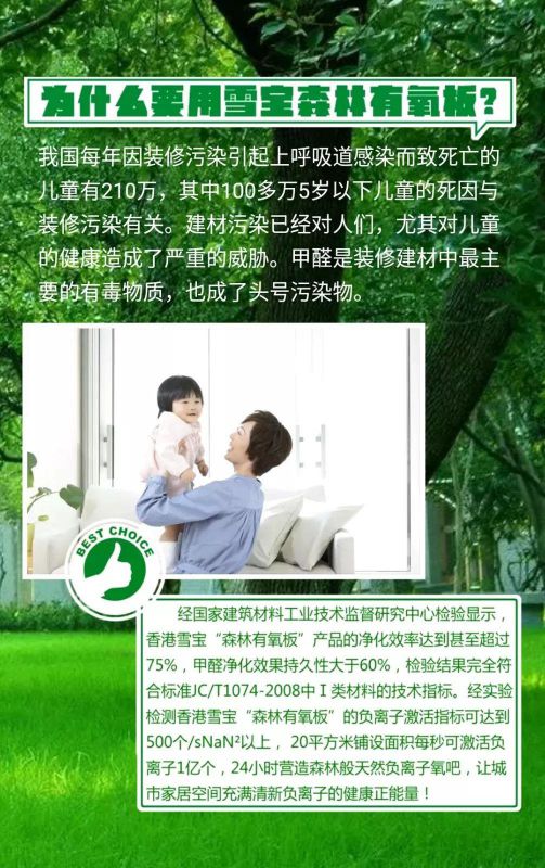 PG东升国际产品|雪宝森林有氧板，有效释放负氧离子长达15年