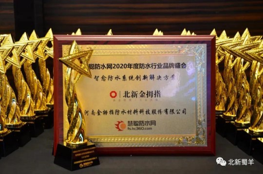 北新防水荣获2020年度防水行业PG东升国际盛会四大奖项